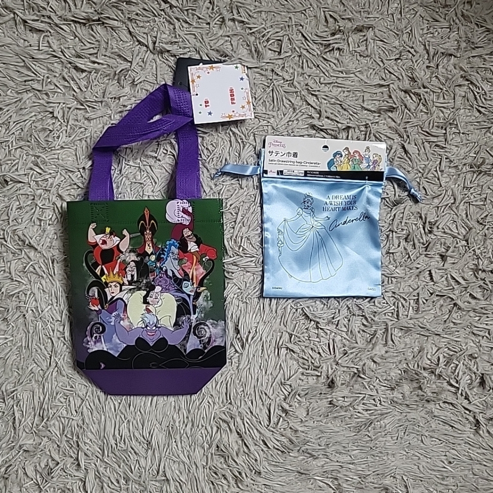 Disney Bags Villians Mini Tote Princess Satin Drawstring Bag Cinderella New NWT